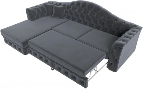 Диван угловой Артис левый угол (Серый/Велюр) Лига Диванов арт.121586L