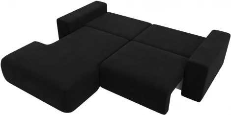 Диван угловой Лига-036 НПБ Классик левый угол (Черный/Микровельвет) Лига Диванов арт.121365L