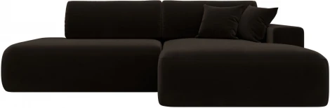 Диван угловой Лига-036 НПБ Модерн правый угол (Коричневый/Микровельвет) Лига Диванов арт.121400