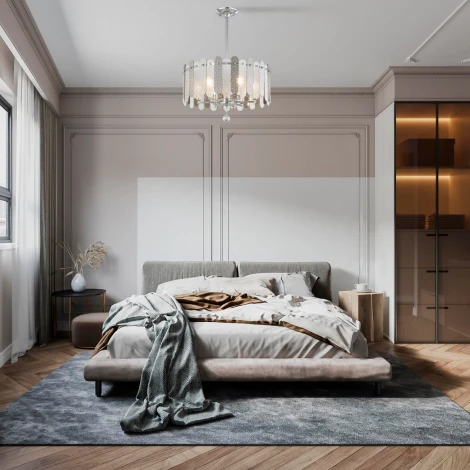 Подвесная люстра хрустальная на штанге Arte Milano Sorrento-3109 373109/6/350/500 CR (220V)