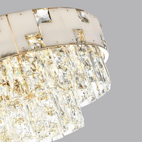 Подвесная люстра Odeon Light Chessi 5076/11 золото/прозрачный/белый/металл/хрусталь/алебастр E14 11*40W (220V, подвески, на цепи, круглые)