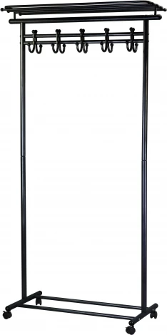 Вешалка напольная на колесах М 9 чёрный с крючками от фабрики Mebelik