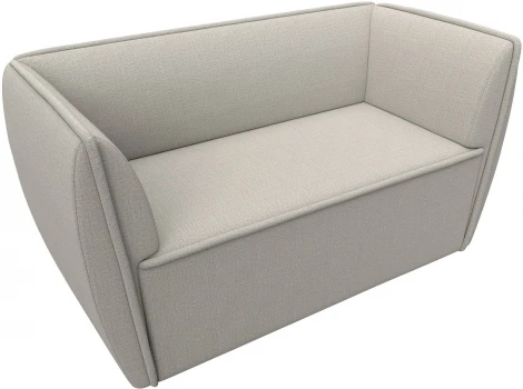 Диван кухонный прямой Бергамо 2-х местный (Бежевый/Рогожка) Лига Диванов арт.123741