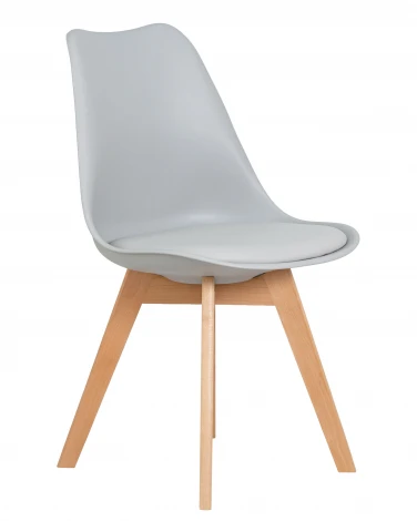 Стул обеденный JERRY SOFT (ножки светлый бук, цвет сиденья светло-серый (GR-01))