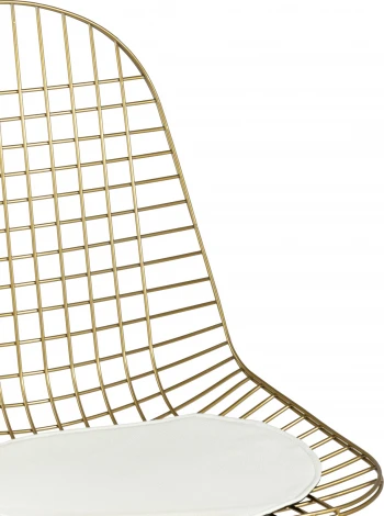 Стул обеденный Eiffel золотой с белой подушкой 4 шт Stool Group (арт.УТ000037507)