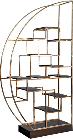 Стеллаж Garda Decor 77IP-SH1003 (Золото/Черный)