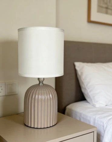 Настольная лампа Rivoli May 7548-503 1 х Е14 40 Вт керамика серая с абажуром