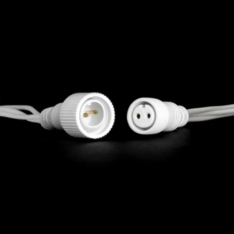 Гирлянда Нить 10м Белая с Мерцанием Белого Диода 220В, 75 LED, Провод Белый Каучук, IP65