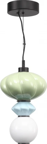 Подвесной светильник ST Luce Florentini SL6134.403.01 черный/зелёный, синий, опаловый LED 1*8W 3000K (220V, на тросе, бусы)