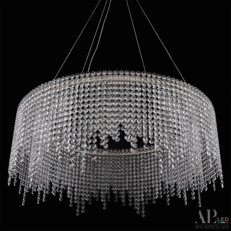 Подвесная люстра светодиодная APL LED Sicilia SH02.73.B.Ni.4000 (220V, хрусталь, на тросе)