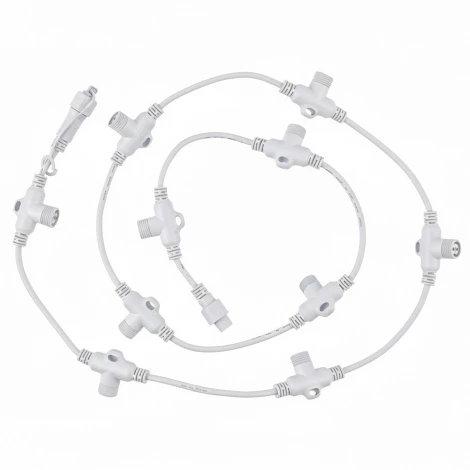 Провод-шина для гирлянд серии F90PRO 2м. 10 Т-коннекторов, шаг 20см статика/мерцание IP67 белый Uniel UCX-F90 T10/2M/WH