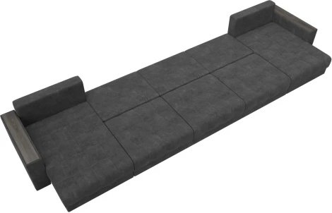 Диван П-образный с декором Лига-049 НПБ Мегалонг Лига Диванов (Велюр) арт.128530