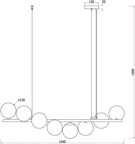 Подвесной светильник Zing FR5199PL-08BS1 Freya (220V, на тросе, шарики)