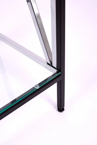 Консольный стол AllConsoles 1033-CB_S clear черный муар, серебряный