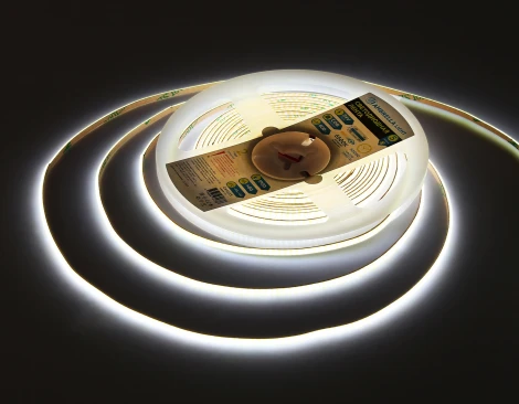 Светодиодная лента COB 384Led/ 7W m/ 24V IP20 6500K/ 5m*3mm*2mm (2 конт.) Ambrella Illumination GS4603