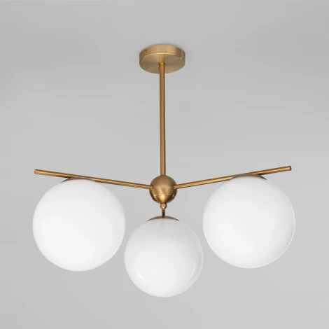 Потолочная люстра на штанге Eurosvet Marbella 60147/3 латунь (220V, шар)