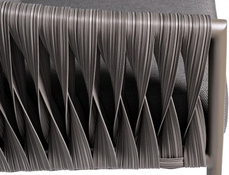 Диван двухместный "Муза" серый 81,5*190*75см, оплетка "лента" Garda Decor арт.39AR-DIV-3691 SER