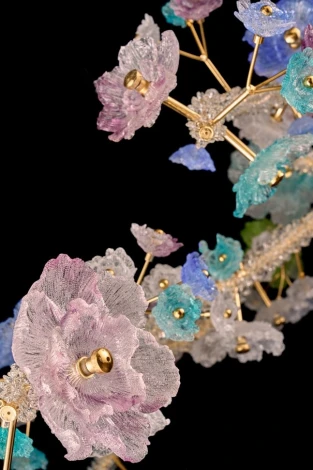 Подвесная люстра светодиодная Fluorite Sauvage FL1095-24P с цветами