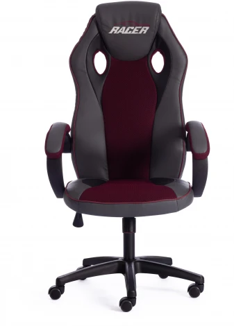 Кресло RACER GT new кож/зам/ткань, металлик/бордо, 36/13 Tetchair 13248
