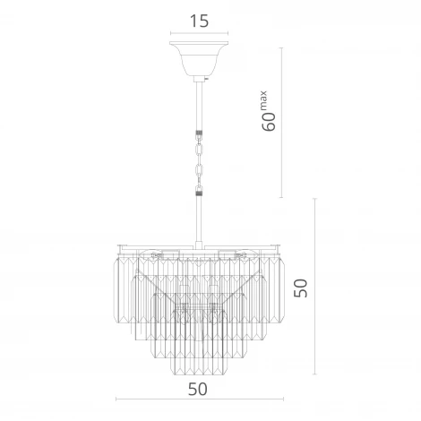 Подвесная люстра Divinare Nova 3001/02 LM-9 (220V, хрусталь, на цепи)