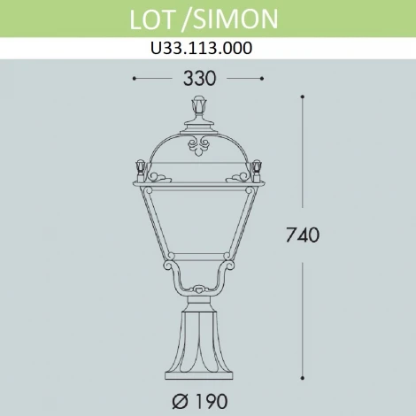 Наземный фонарь Fumagalli Simon U33.113.000.AXH27 (220V, IP55)