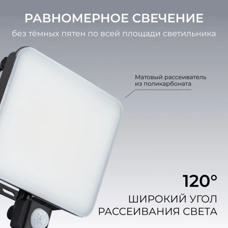Прожектор уличный светодиодный с датчиком движения Apeyron 05-55