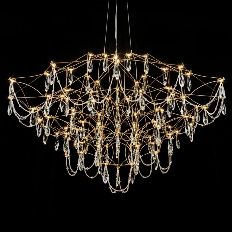 Подвесная люстра светодиодная хрустальная с пультом с регулировкой цветовой температуры Modelux MODELUX ML.5602.1200P BS