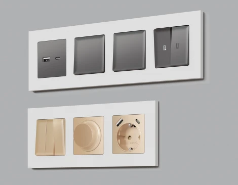 Рамка Ambrella Volt ALFA Qubi (Белый глянец) 2-ая AF250102