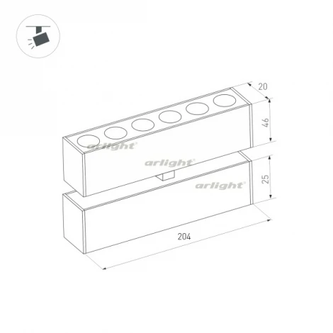 Трековый светильник магнитный Arlight 034217 (LED, 24V)