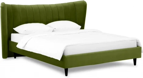 Кровать Queen II Agata L ОГОГО (арт.574767), (Ткань/Зеленый)