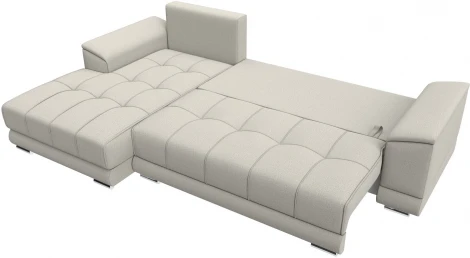 Диван угловой НордСтар левый угол (Бежевый/Рогожка) Лига Диванов арт.122927L