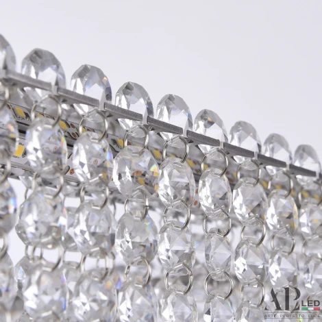 Подвесная люстра светодиодная APL LED Sicilia SH04.42.C.Ni.4000 (220V, хрусталь, на тросе)