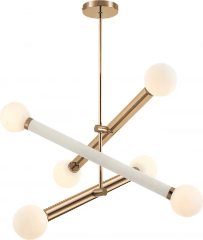 Потолочная люстра на штанге Freya Cross FR5381PL-06G (220V, шарики)