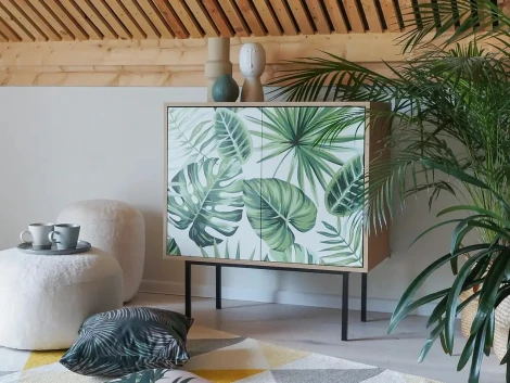 Шкаф Boho Color низкий ОГОГО (арт.599535), (ЛДСП/Черный)