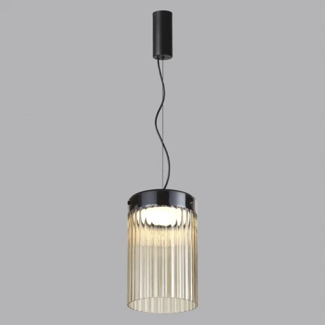 Подвесной светильник каскадный Odeon Light Pillari 5047/15L черный/светл.янтарный/металл/стекло LED 15W 4000К 1676Лм (220V, на проводе, круглые)