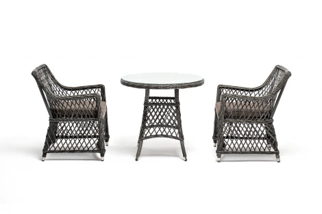 Обеденная группа плетеная, цвет графит 4SIS Эспрессо-80 L ECL2T1-3-SET graphite