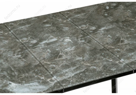 Стеклянный стол Woodville Агни 110 королевский мрамор / черный матовый 453136