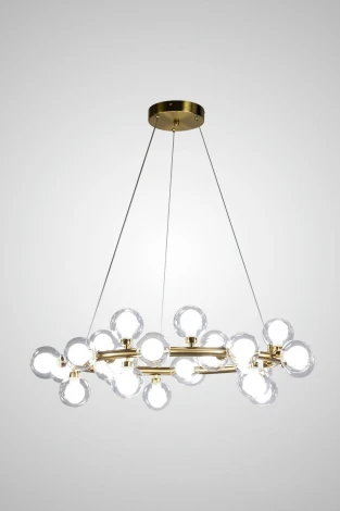 Подвесная люстра AM Group AM470 D700 POLISHED GOLD (220V, на проводе, шар, молекулы)