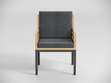 Обеденная группа Gardenini Premium Bella (Алюминий,Ткань,Тик/Темно-серый) арт.DPBLL.010818.C6