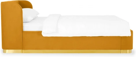 Кровать Vibe 1600 ОГОГО (арт.748490), (Ткань,Шенилл/Желтый)