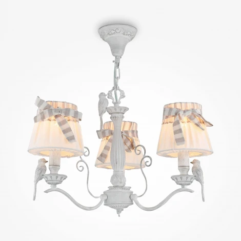 Подвесная люстра Maytoni Bird ARM013-03-W (220V, на цепи, птички, ленточки)