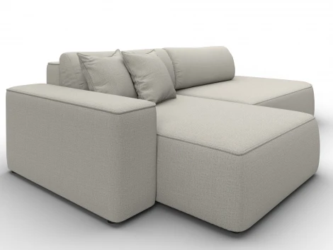 Диван угловой Лига-065 БП угол левый (ДСП,Рогожка/Бежевый) Лига Диванов 134783L