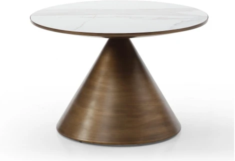 Стол журнальный ESF CT9346CI (D70) белый керамика (LIUJINBAI)/Керамика,Металл