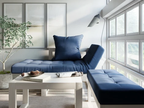 Кресло Arsko Амбер беленый дуб синий велюр