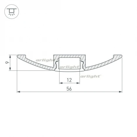 Профиль ARH-FLAT-2000 ANOD (Алюминий) 016149 Arlight