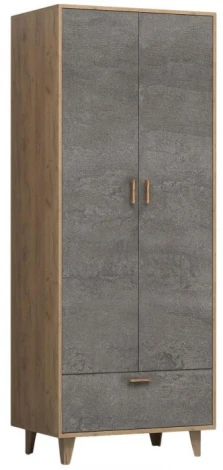 Шкаф Woodville Эго Шк-1 на ножках дуб крафт золотой / камень темный 455853