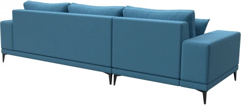 Диван угловой Льюес левый (Голубой/Рогожка) Лига Диванов арт.125485L