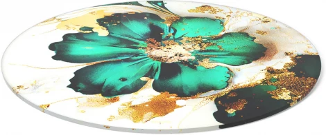 Столик журнальный Sheffilton SHT-S37/TT32 60 СТЕКЛО/МДФ медный металик/малахитово зеленый