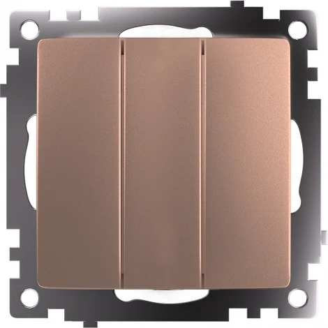 Выключатель трехклавишный (шампань) Stekker Катрин 49174