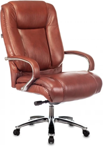 Кресло руководителя Бюрократ T-9925SL светло-коричневый Leather Eichel кожа крестовина металл хром
